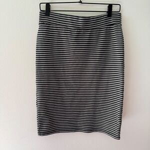 Toad&Co Paseo Skirt Black Grey Striped‎ Tencel Pencil Skirt T1842508 Small